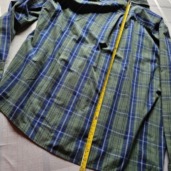 Dockers button down long sleeve green and blue plaid shirt size XXL - Picture 8 of 9
